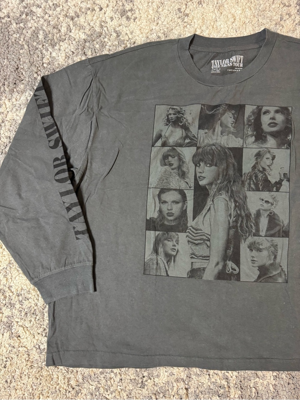 Taylor Swift The Eras Tour March Charcoal Gray Photo Grid Long-Sleeve Shirt, 3XL - Picture 2 of 6